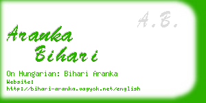 aranka bihari business card